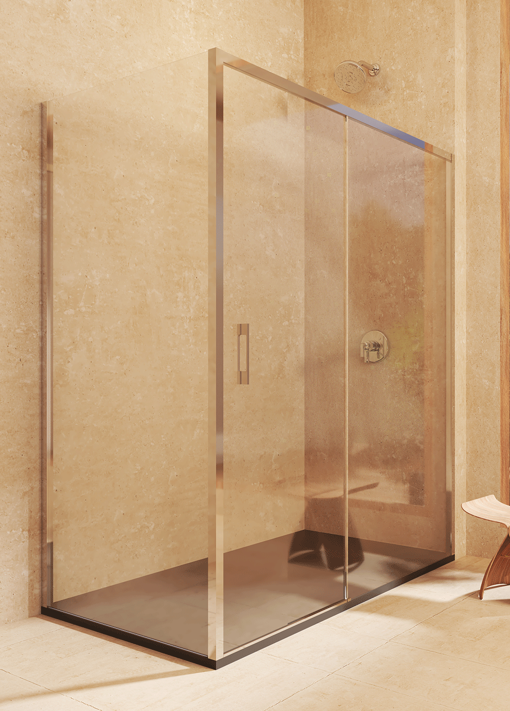 Paroi De Douche Fixe Idralite Walk-in 75cm - Verre Et Aluminium, Libre Standing