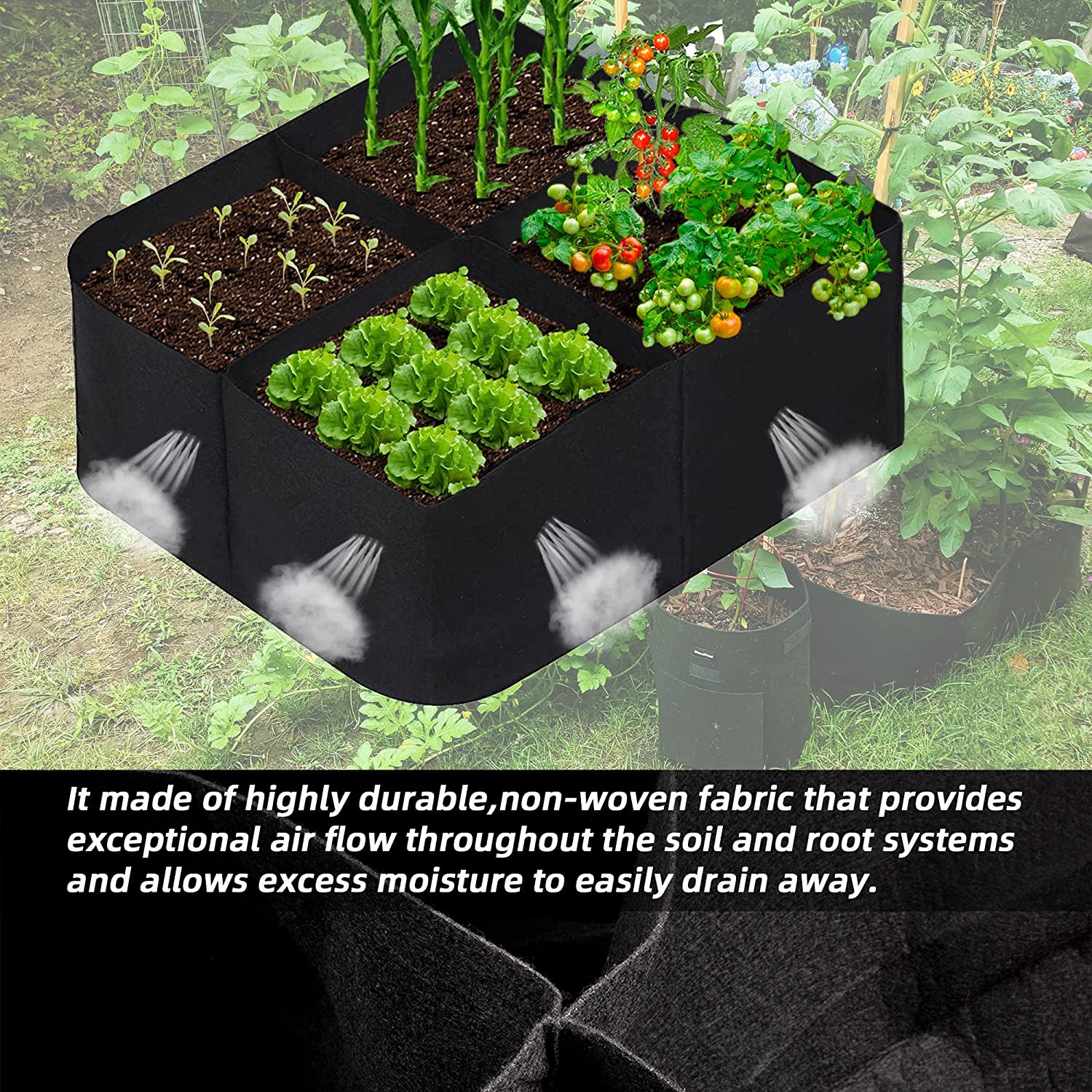 Aiuola da Giardino Rialzata in Tessuto, Sacchi per Coltivazione di Piante da Giardino 120 x 60 x 30 cm per Coltivare Erbe, Fiori e Verdure, 4 Griglie | Leroy Merlin
