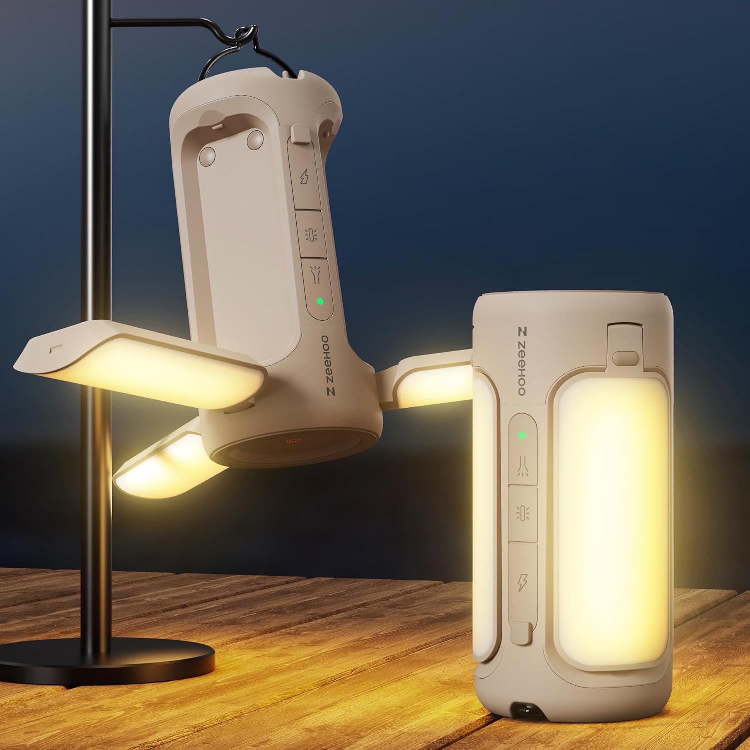 Kempingowa lampa LED, latarnia do ładowania, wodoodporna lampa namiotowa, kempingowa lampa do ładowania, przenośna latarka LED, biała