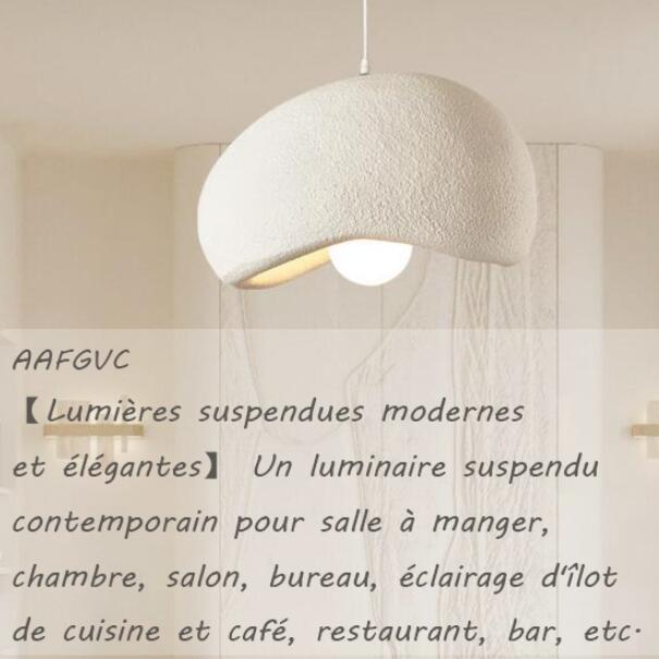 Suspension Moderne pour Salle à Manger Cuisine Îlot Lumière Couloir Lampe Suspendue E26 ,Style Nid D'oiseau Forme Luminaire(40cm, Blanc) - RW - 4