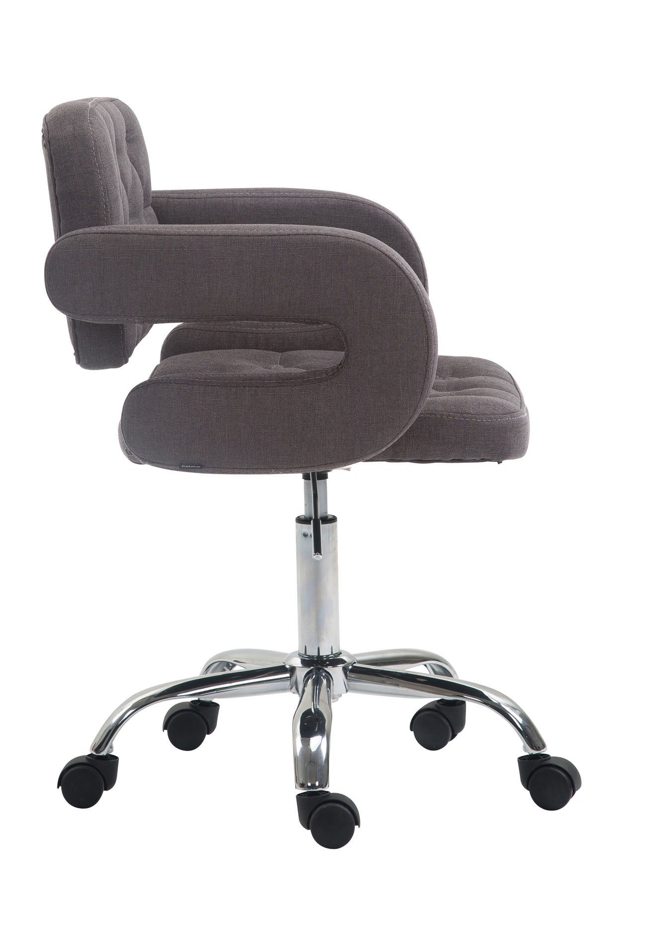 Chaise de bureau réglable en hauteur pivotante dossier et accoudoir en tissu gris foncé BUR10427 - 3