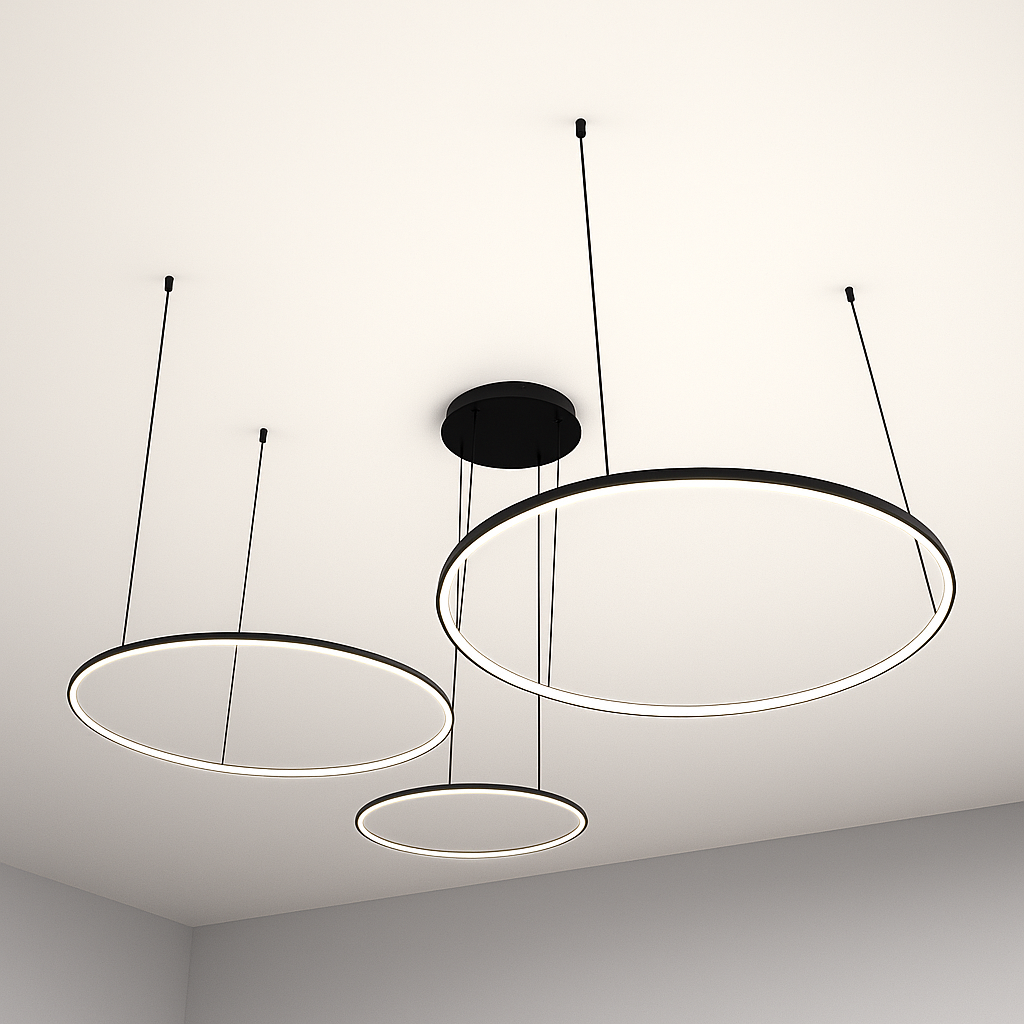 Żyrandol LED Hodo 116W 40-80cm IP20 3000-6500K regulowana barwa z pilotem czarny MasterLED - 3