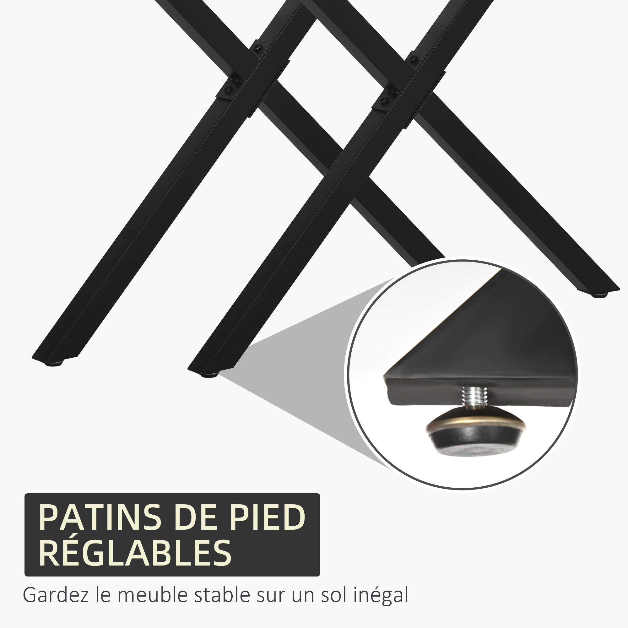 Pieds de Table en Acier Acier HOMCOM - 5