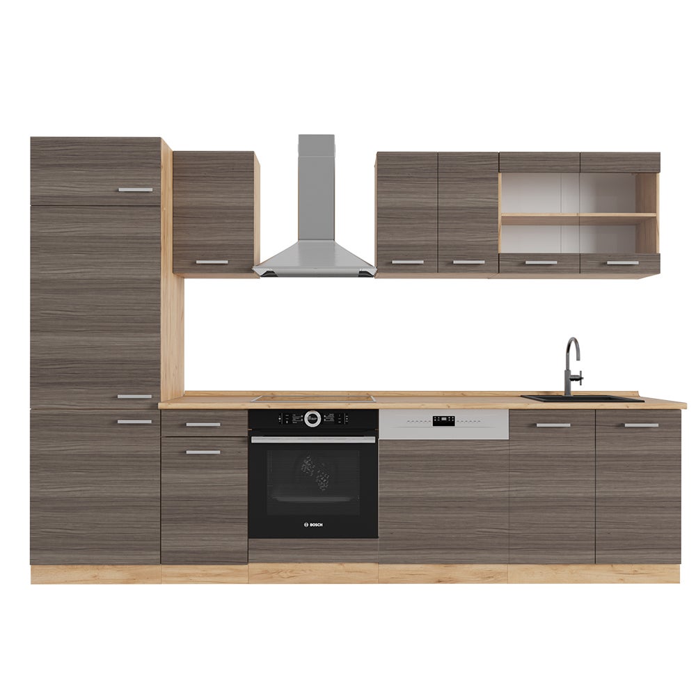 Kitchenette R-Line Vicco – 160 Cm – Blanc Gris Noble – Panneau MDF – Neuve