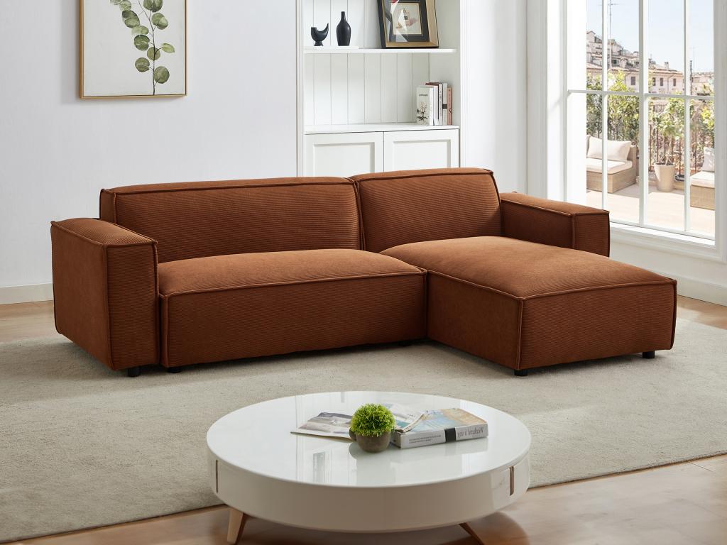 Chaise Celeste - Velours Côtelé - Pieds En Métal - Rose Terracotta Atmosphera Createur Interieur 85872391