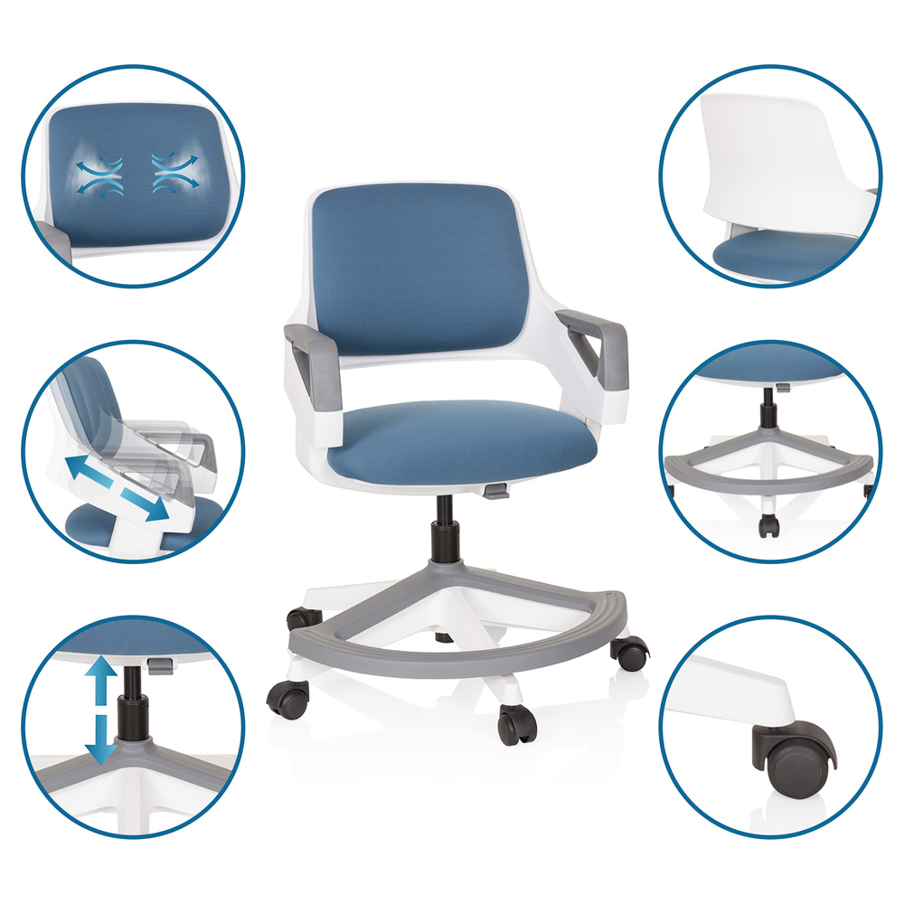 Sedia per bambini KID FLEX Mesh grigio bluastro hjh OFFICE - 2