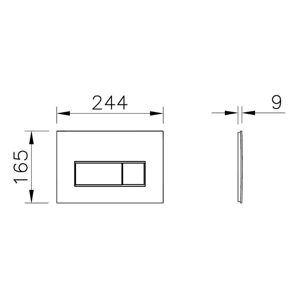 VITRA Plaque de commande WC 3/6L déclenchement mécanique SQUARE Chromé - 5