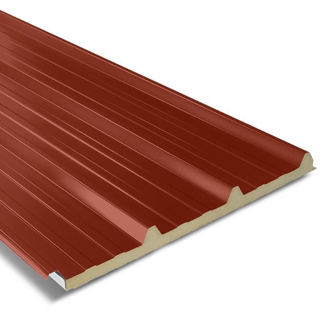 Panneau sandwich pour couverture isolée 2200x1000 mm AXEL PLUS® | Rouge Tuile | RAL 8012
