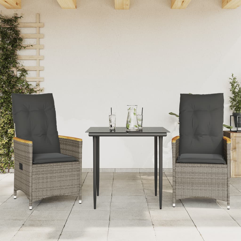Salon bas de jardin en Rattan synthétique Gris 2 personnes - 2