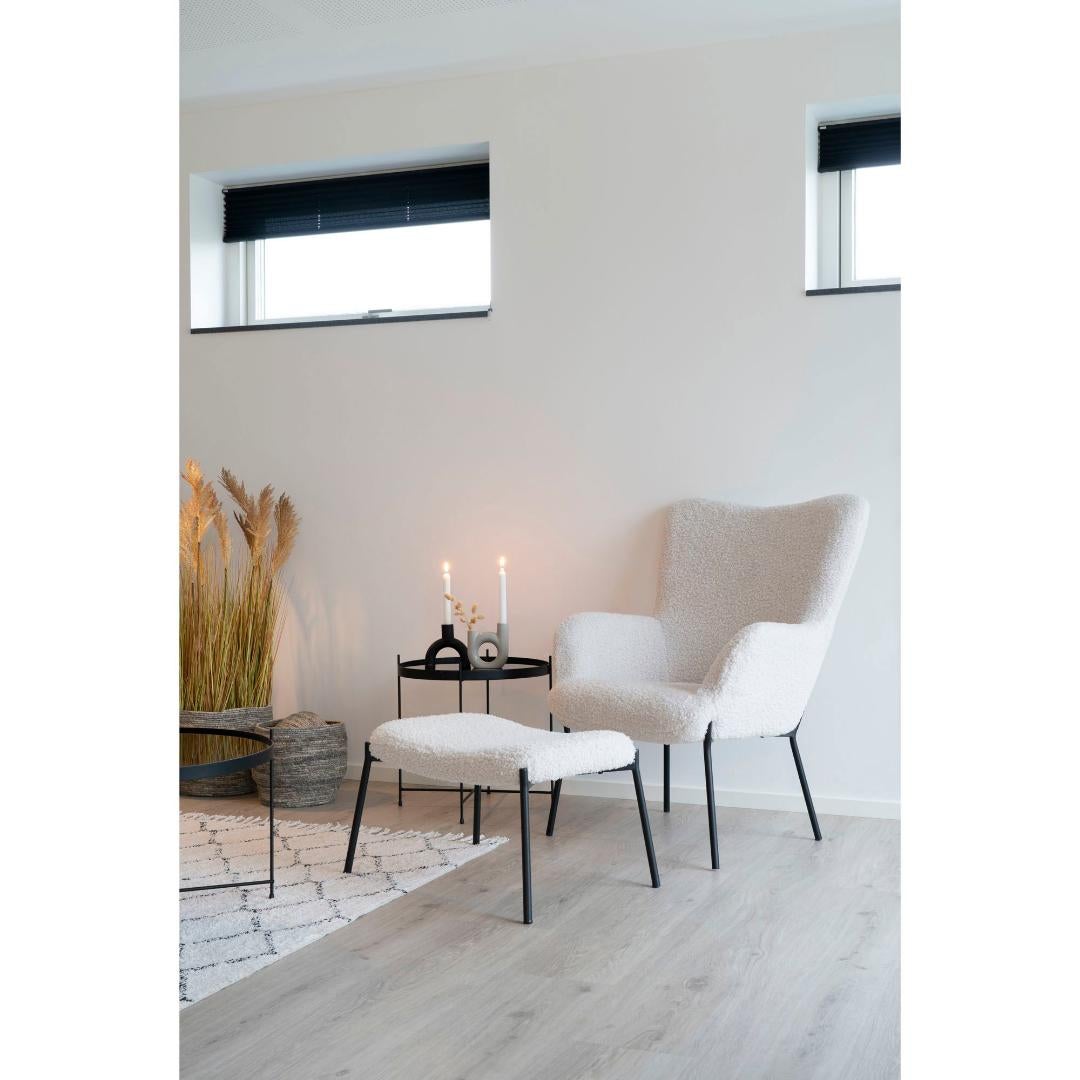 Glasgow fauteuil avec repose-pieds blanc. - 4