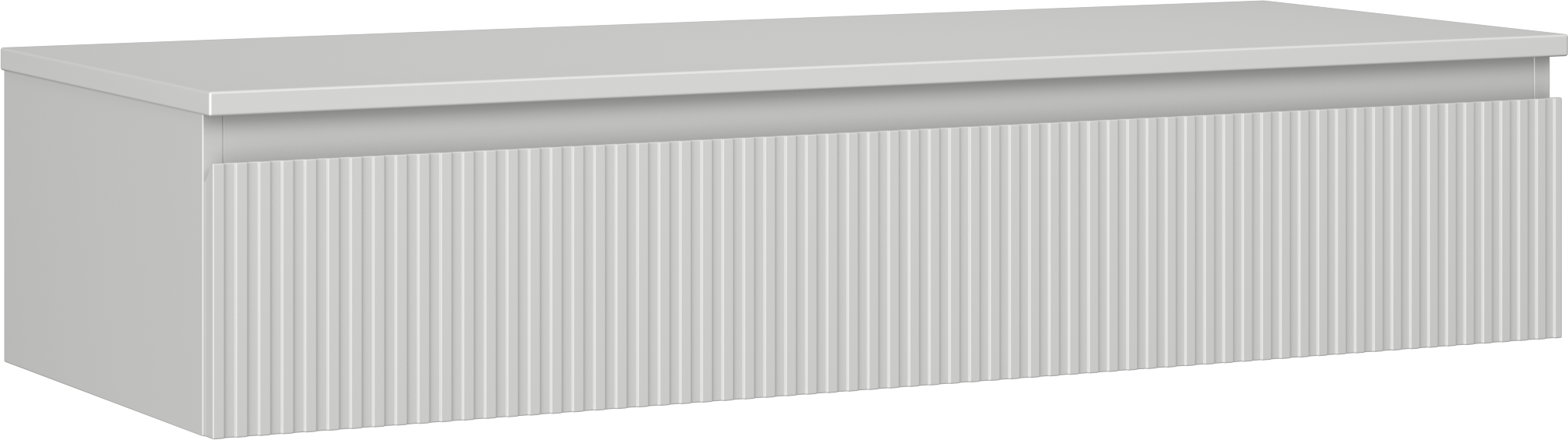 Mexen Rivel szafka łazienkowa podumywalkowa 120 cm z blatem, 1 szuflada, ryflowana , szara mat - 91A20-12023-1-BFC62