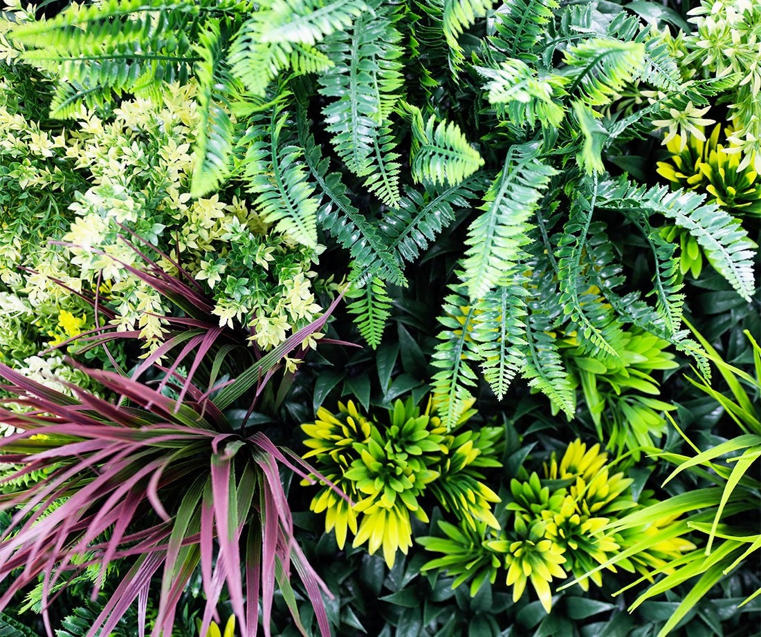 Mur végétal artificiel Tropic 1 m² – feuillage exotique vert et jaune intérieur extérieur - 2