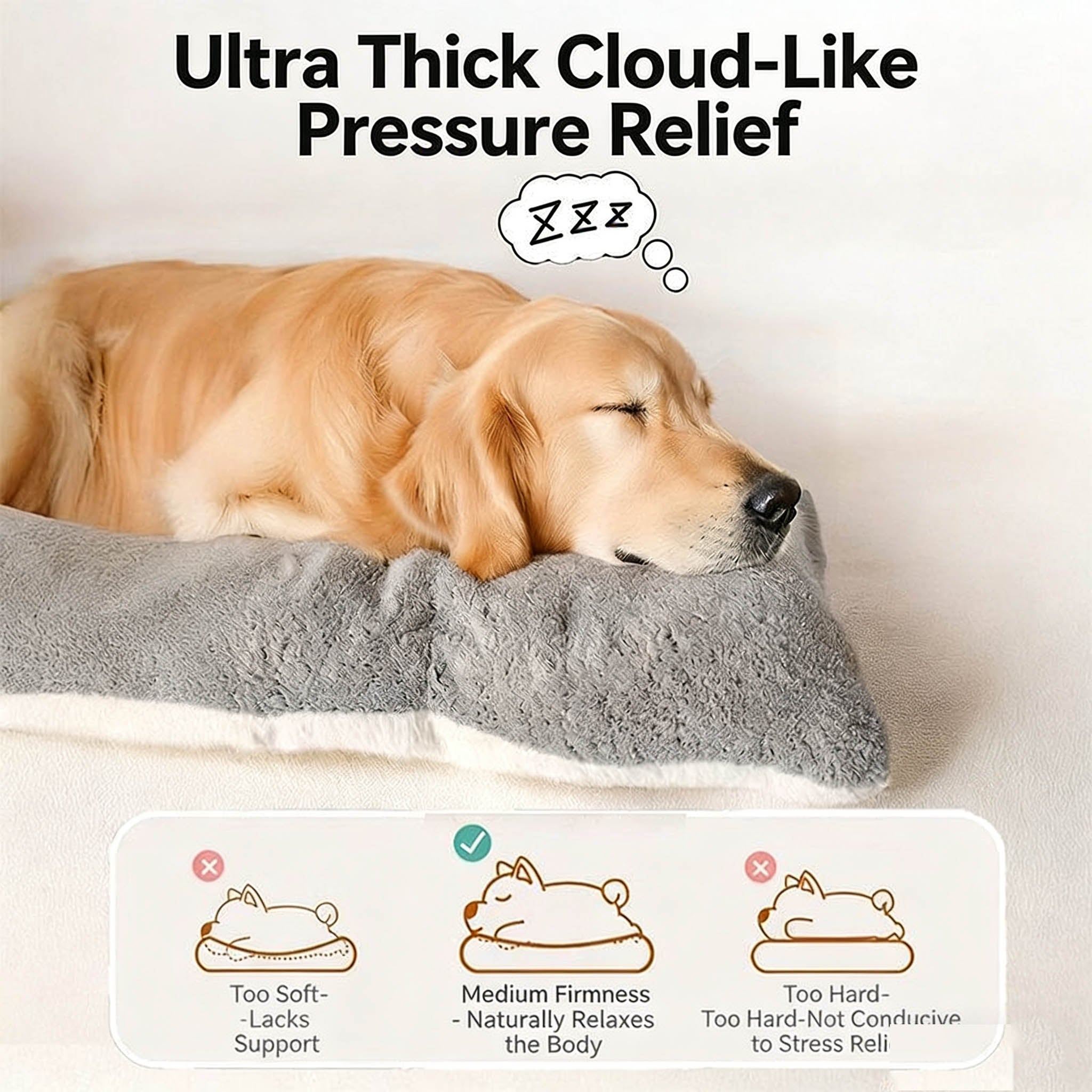 Tapis pour chien 120 cm, flanelle épaisse hiver, lit pour grand chien, coussin doux et confortable, tapis de cage idéal pour sommeil et repos - 3