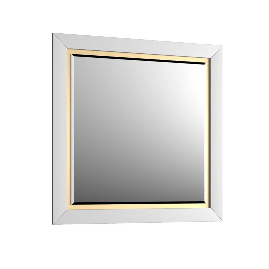 Lustro łazienkowe CHIC 80x80 cm białe półmat/złote