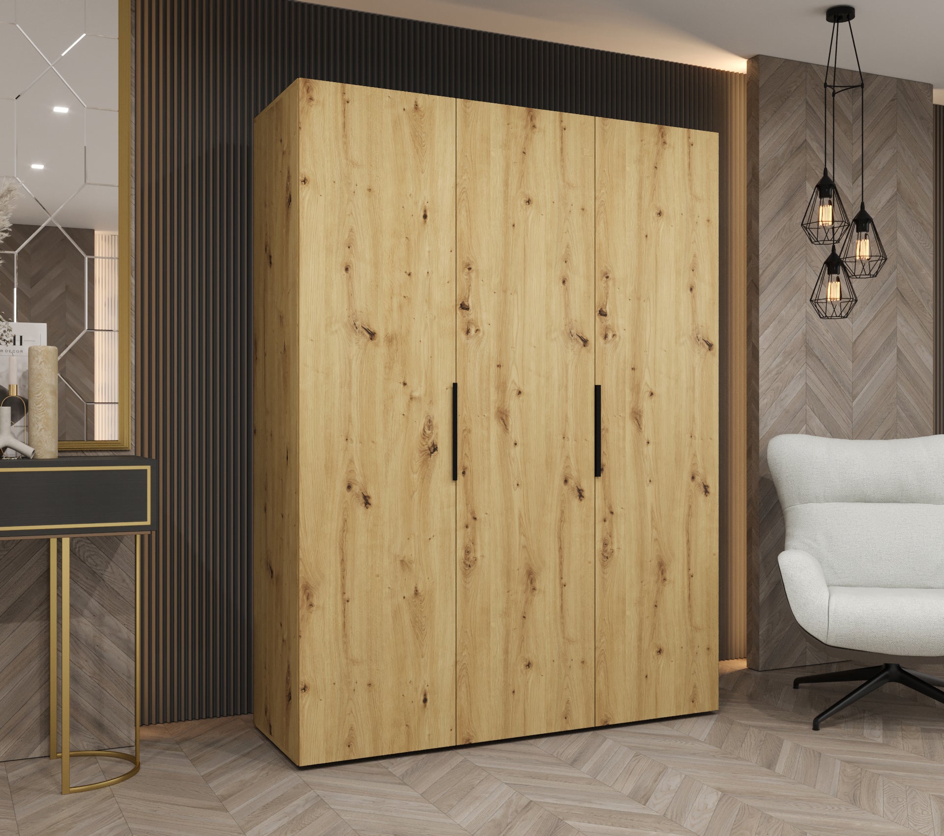 Szafa uchylna otwierana Marbella 1 150 x 52 x 202 cm artisan + u. czarny Abiks Meble - 2