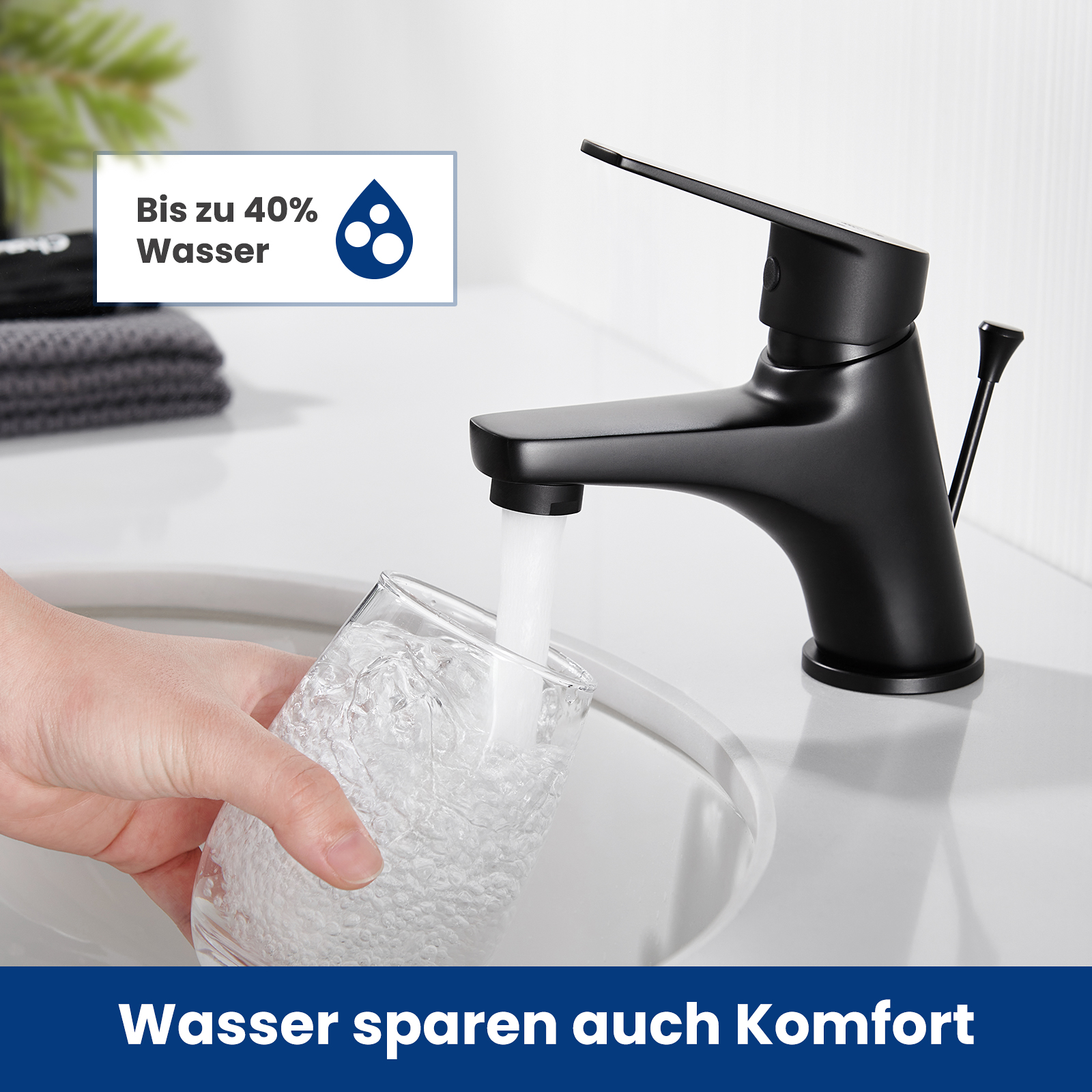 Cecipa max Robinet de Salle de Bain Noir, Robinet de Lavabo avec Garniture de Vidage à Tirette, Mitigeur de Lavabo en Laiton,EU Modèle - 3