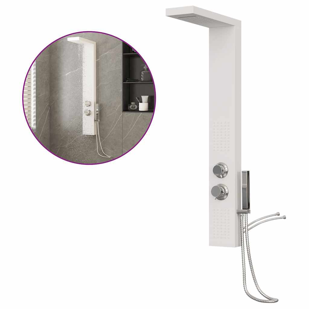 vidaXL Pannello Doccia in Alluminio Bianco - 2