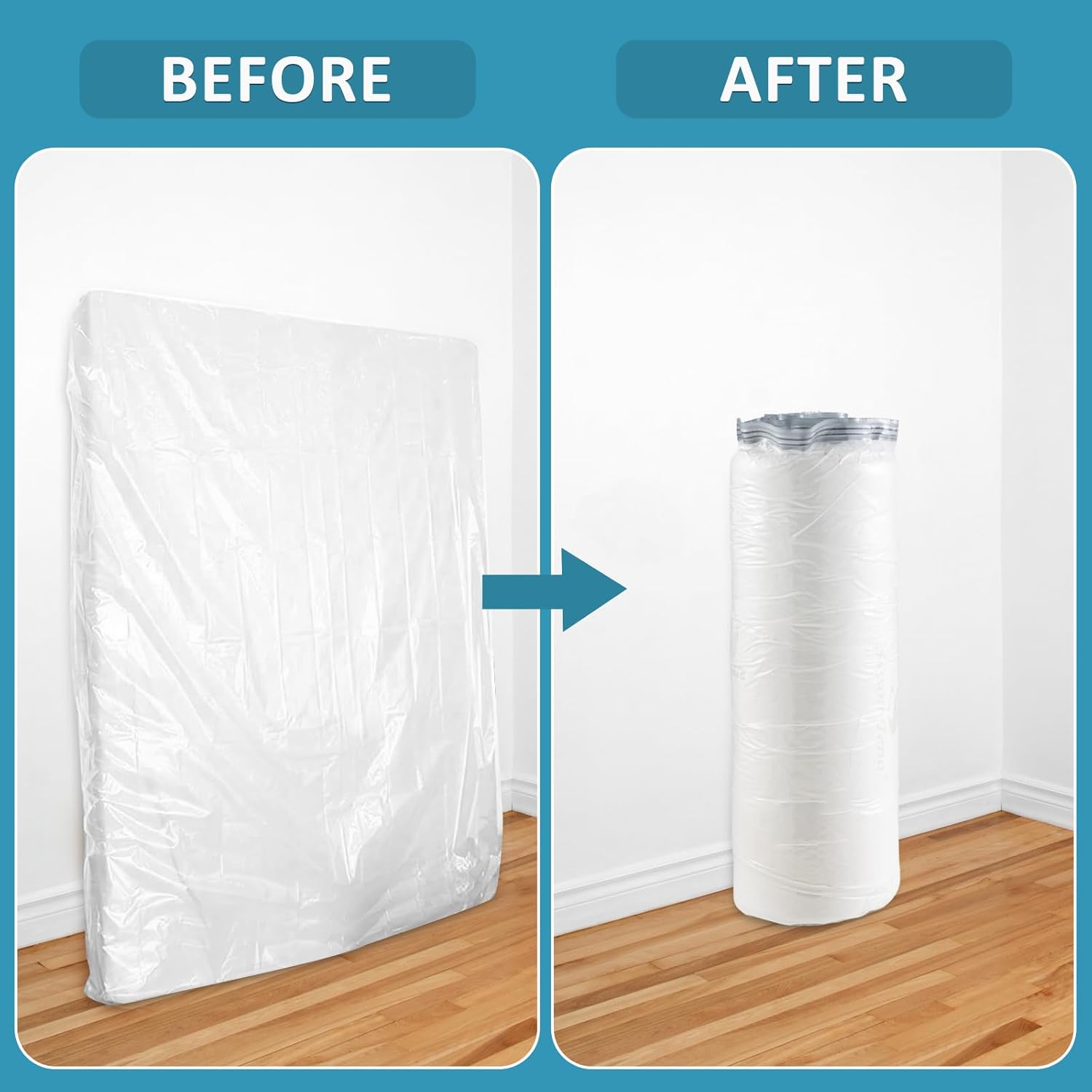 Grand sac de rangement sous vide pour matelas, vêtements, matelas compressé à 80 %, pas besoin de pompe à vide (220 x 100 cm) - 8