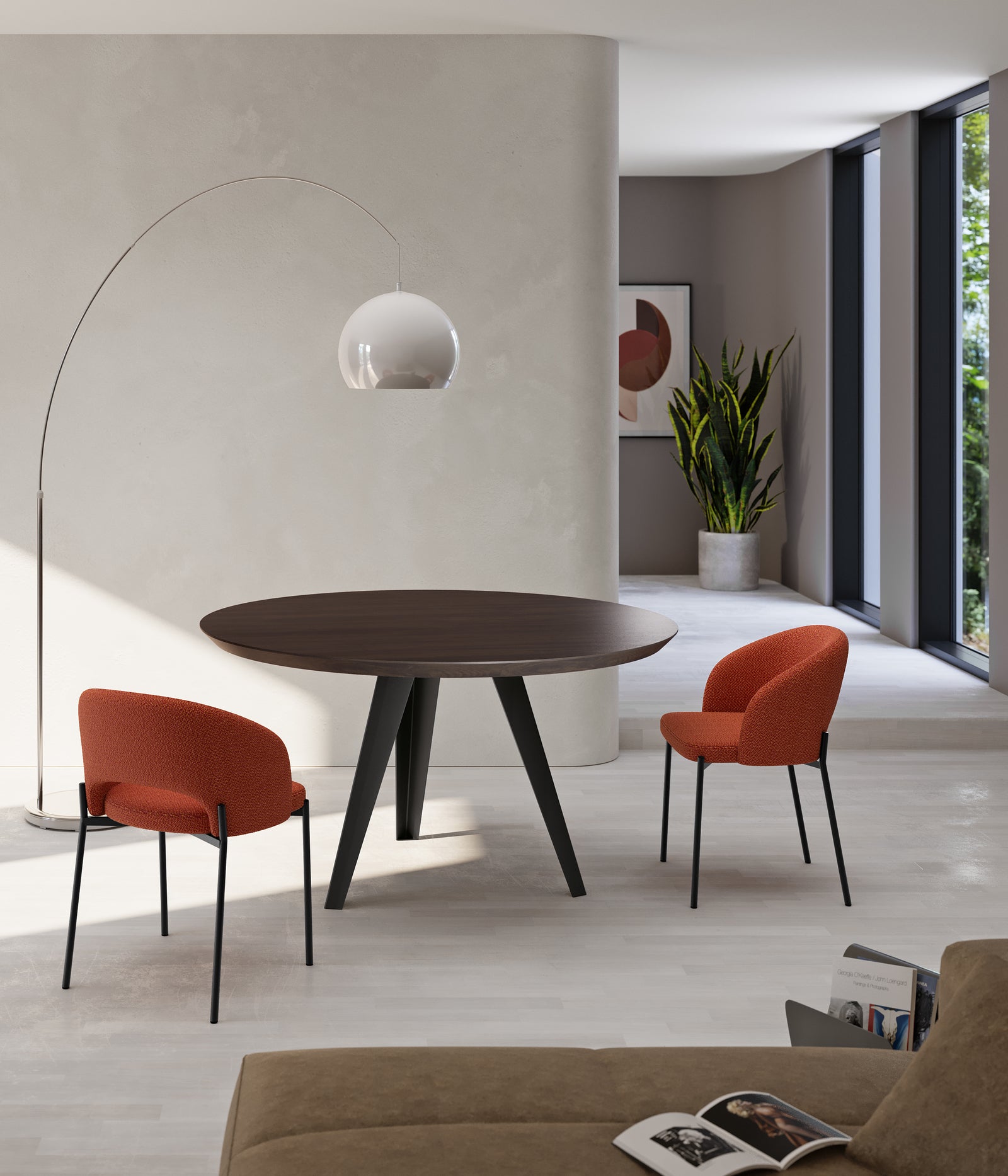 Henry - Stół stały (śr. 130 cm) w czarnej okleinie