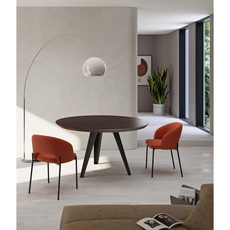 Henry - Stół stały (śr. 130 cm) w czarnej okleinie