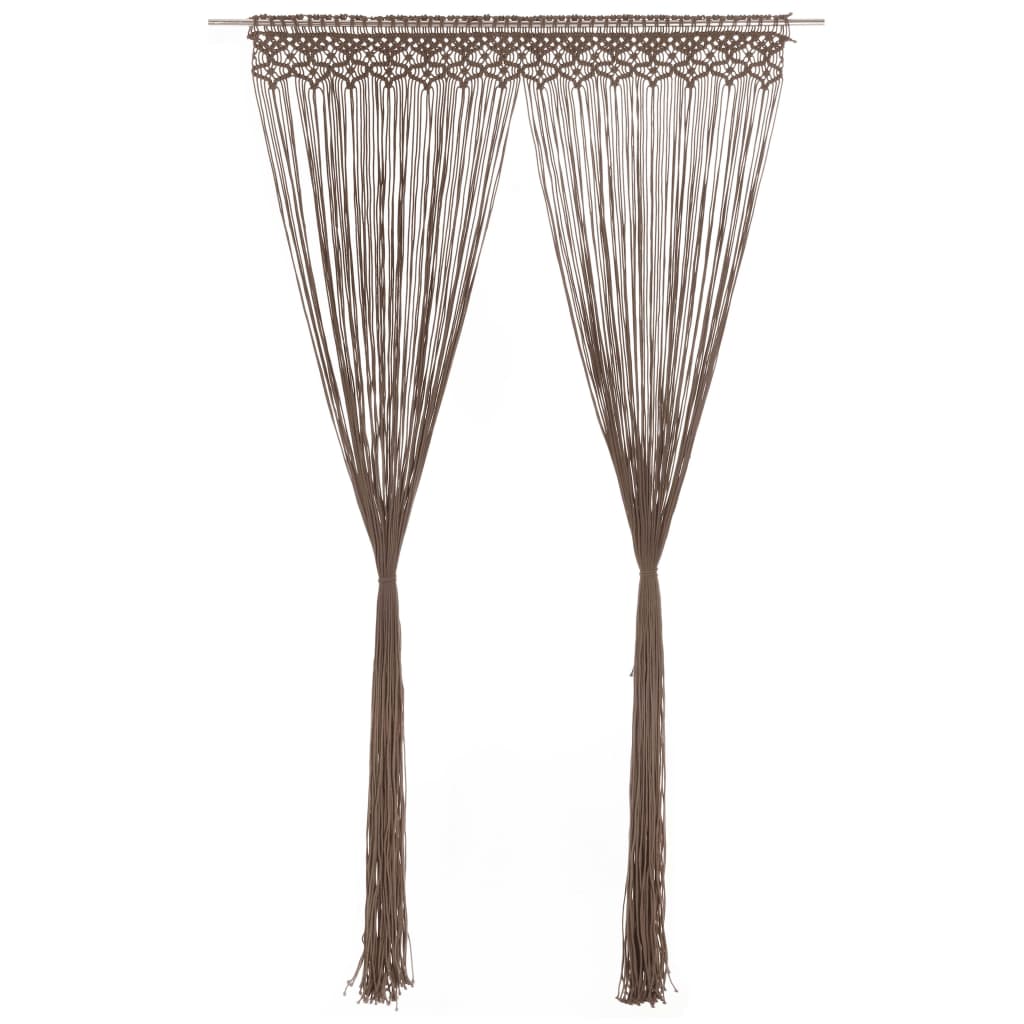 vidaXL Rideau en macramé Taupe 140x240 cm Coton - 7