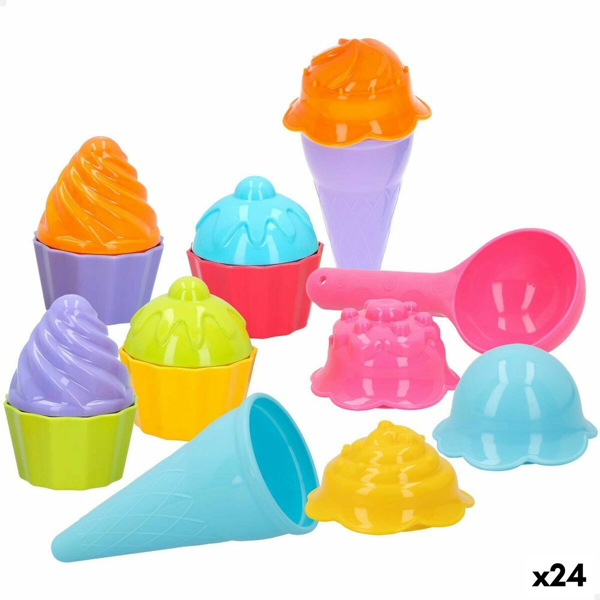 Ensemble De Plage Top Race – Seau, Cônes Glacés Et Moules à Cupcakes, 16 Pièces Sans BPA, Pour Enfants Et Tout-petits (rose, Bleu Ou Jaune)
