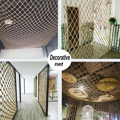 2m*2m Filet Corde Filet pour Escalier Filet de Protection Enfant Filet Securite Balcon Filet de Protection Anti Chute Photo Filet de Chanvre Décoratif - 5