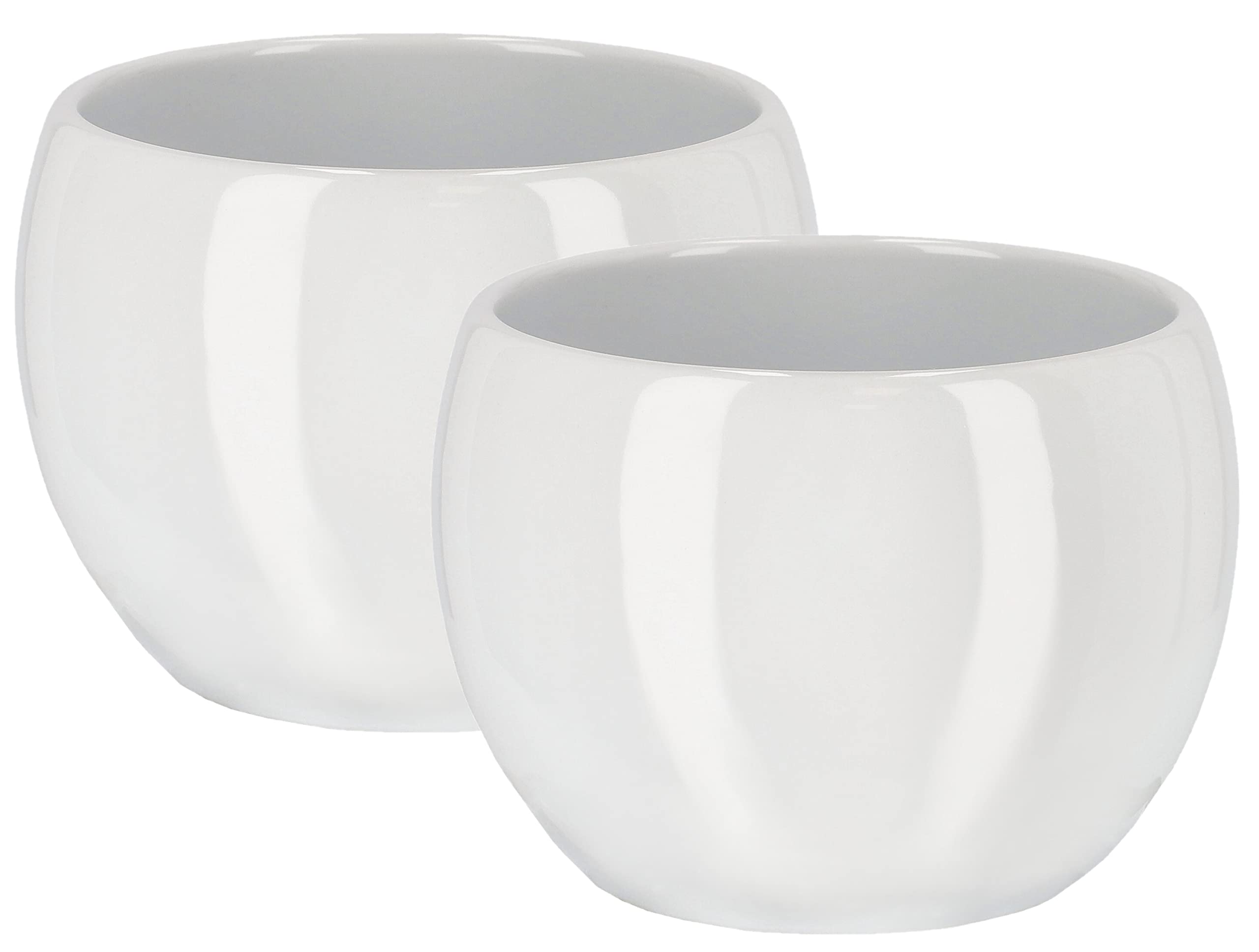 Zestaw 2x doniczka donica osłonka ceramiczna fi 10 na kwiaty rośliny biała - KOTARBAU