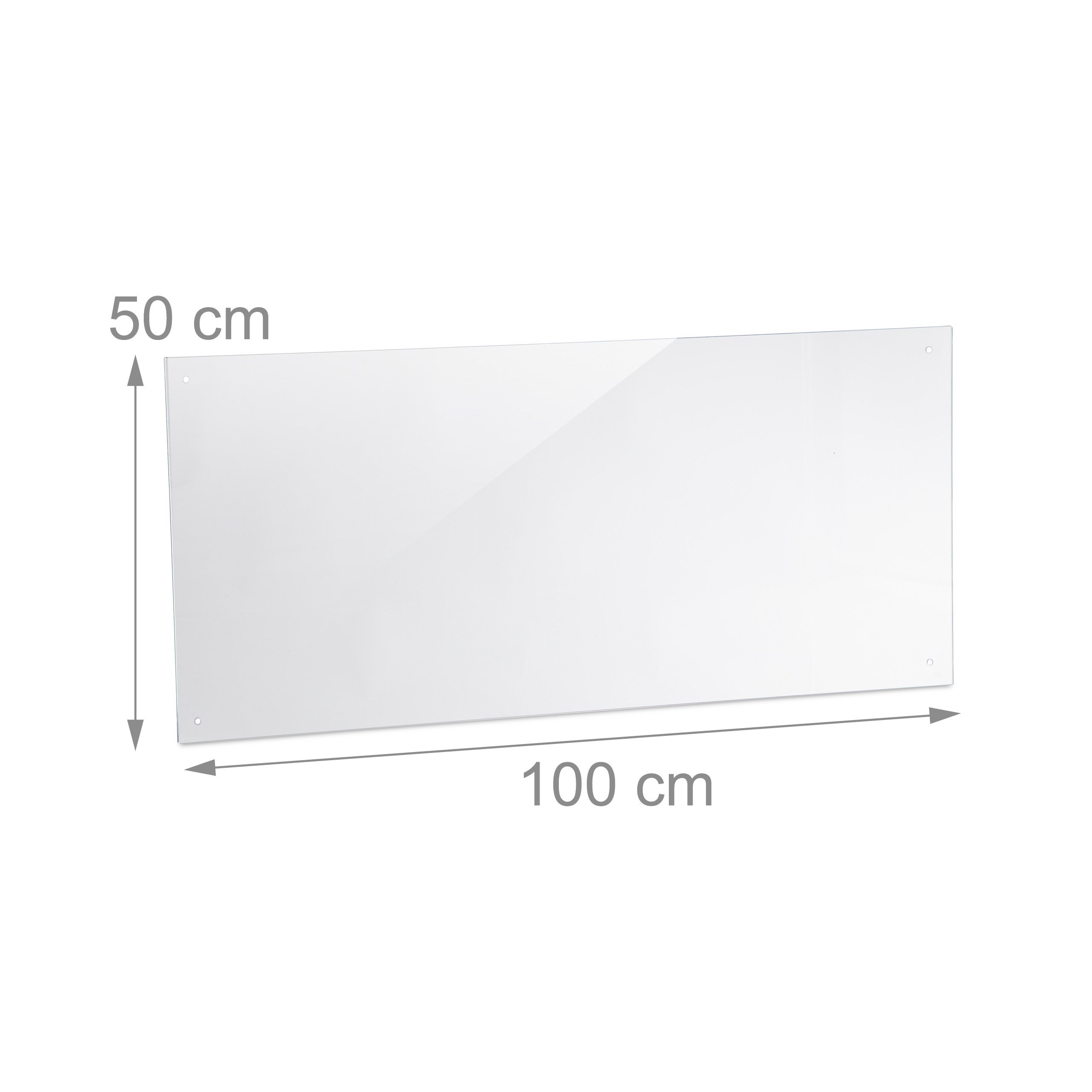 crédence de cuisine, verre, contre éclaboussures, fond de hotte 100 x 50 cm, montage mural, transparent, Relaxdays - 4