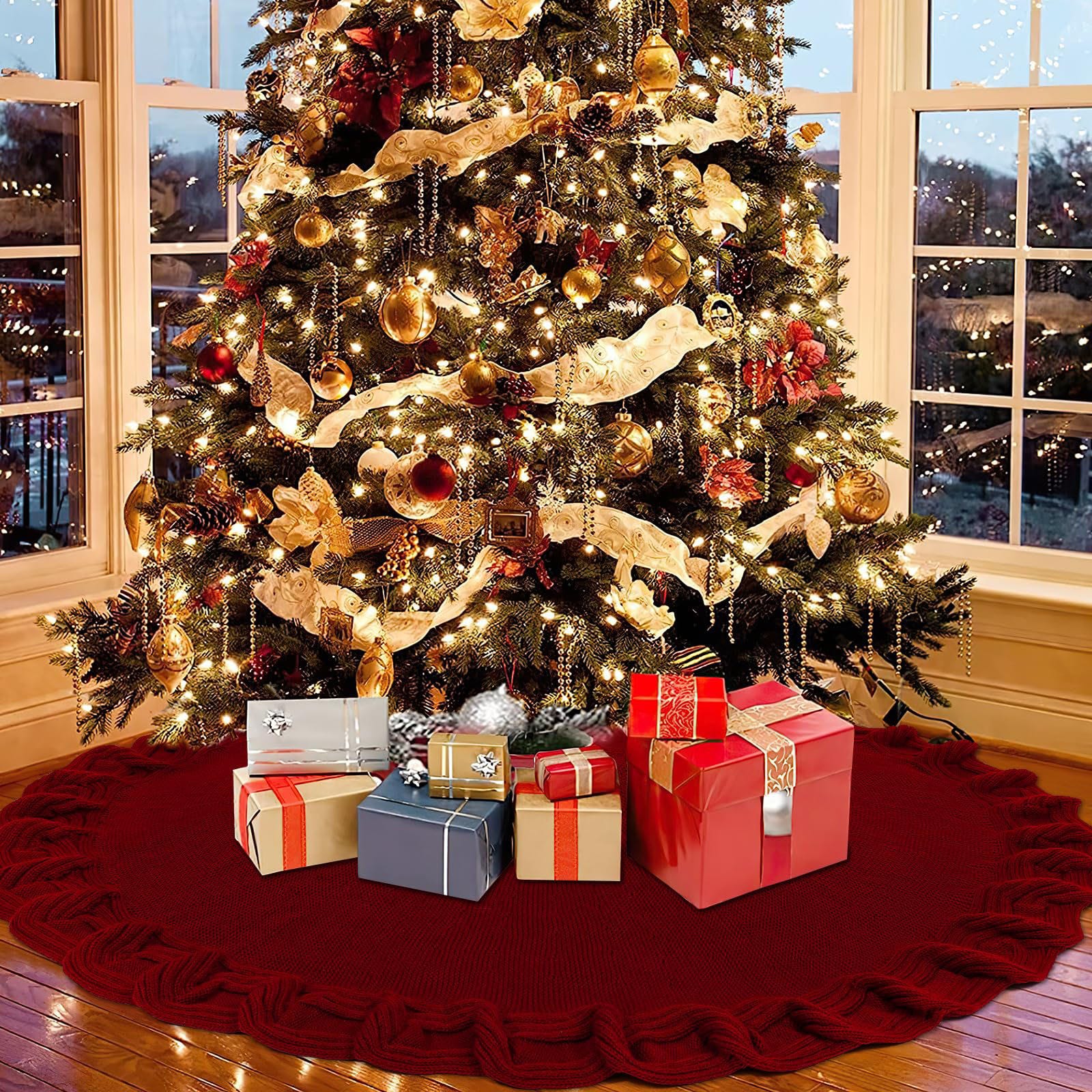 Jupe de sapin de Noël de 122 cm, jupe de sapin de Noël hivernale rouge et blanche avec bonhomme de neige, idéale pour les décorations de Noël | Leroy Merlin Jupe de sapin de Noël de 122 cm, jupe de sapin de Noël hivernale rouge et blanche avec bonhomme de neige, idéale pour les décorations de Noël | Leroy Merlin