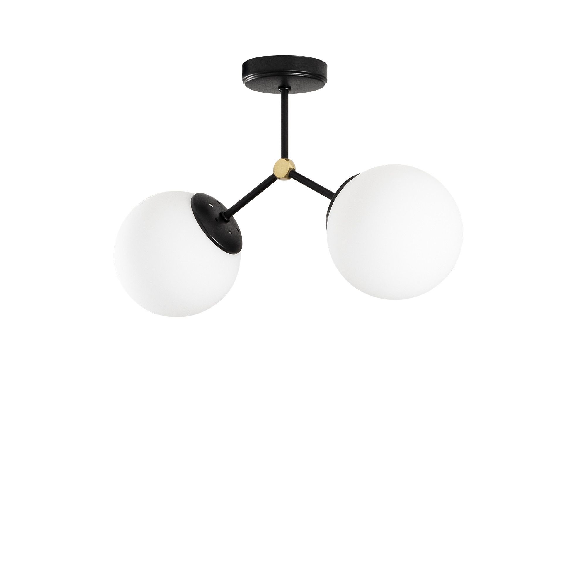 Lustră DAMAR 6331, negru/alb, metal/sticlă, 44x28 cm