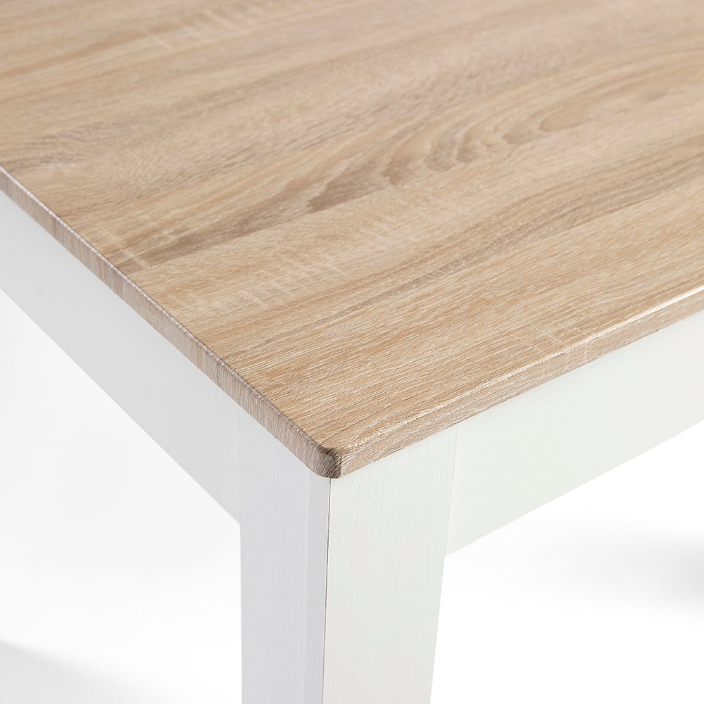 DUPI Mesa Comedor Aitana con Estructura y Tapa Superior de Madera (Taupe/Blanco, 140x80) - 2
