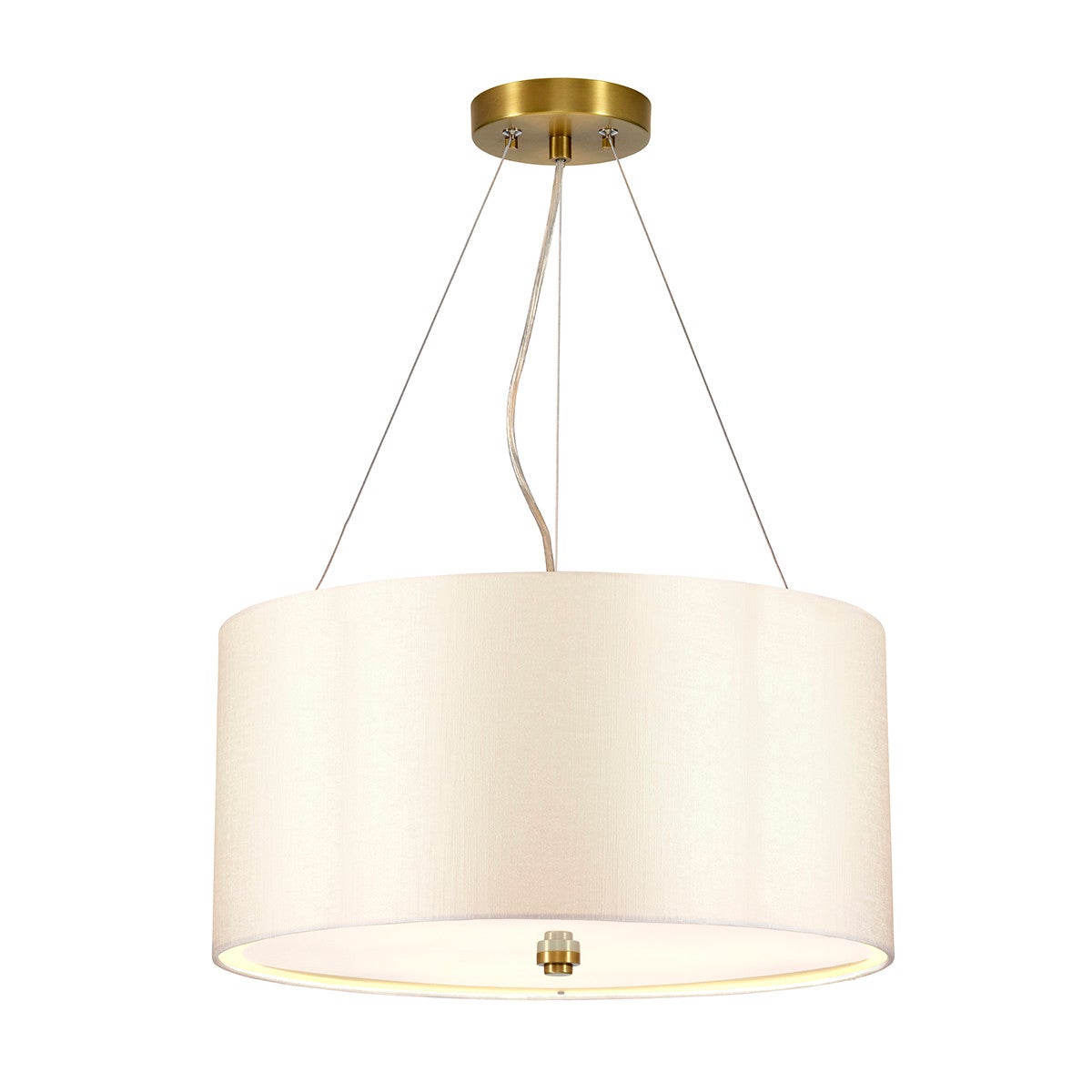 Lampa wisząca Pearce postarzany mosiądz 3xE27x60W tkanina wym:23,2x45,7x45,7cm IP20 Designer's Lightbox