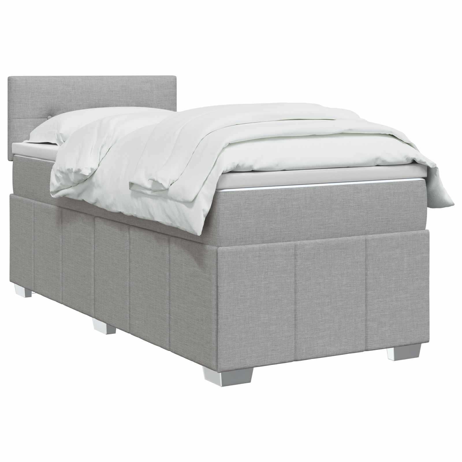 Cama box spring con colchón Gris Claro 90 x 200 cm Tela | Leroy Merlin