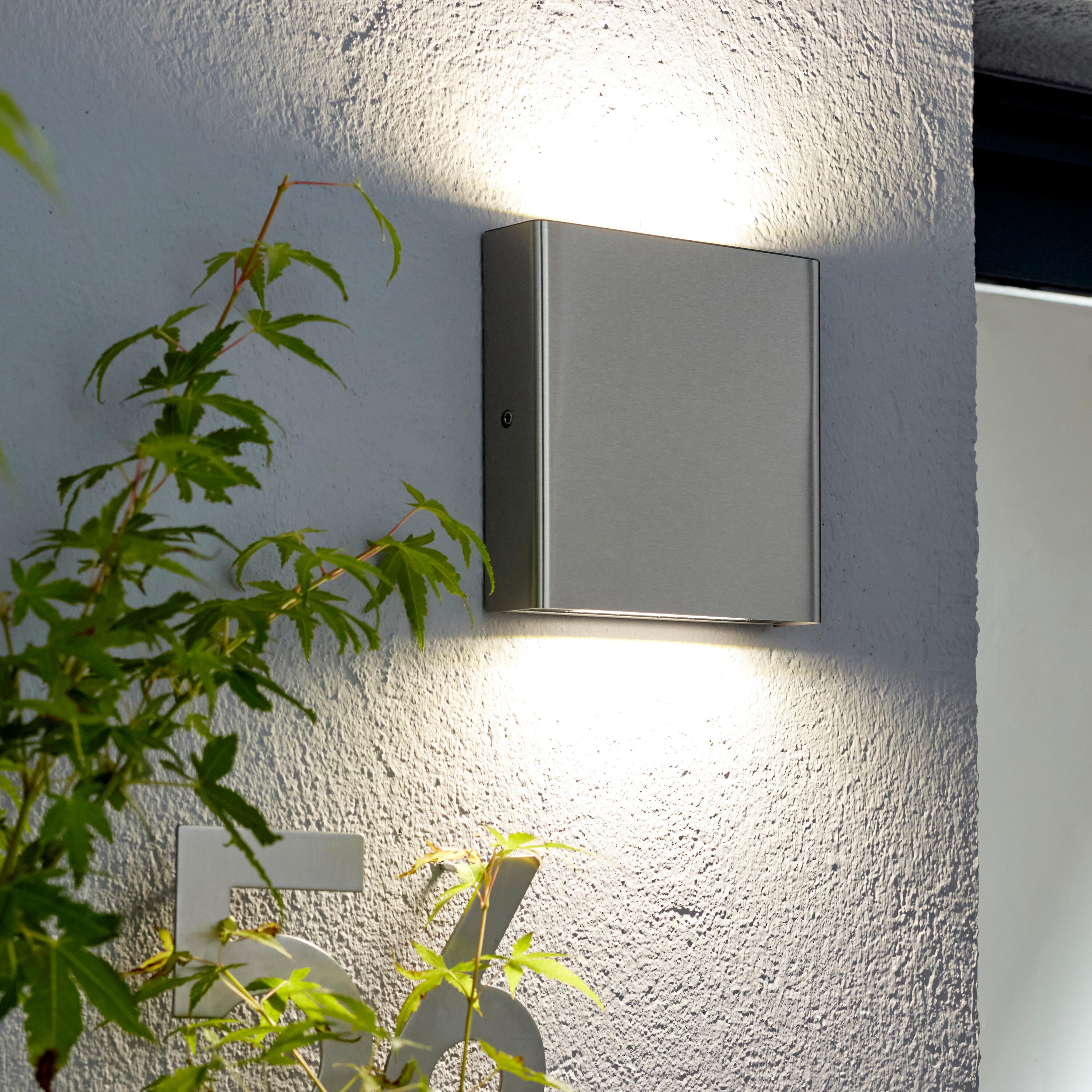 Kinkiet zewnętrzny LED ANYA - 1310 LM - 4000 K - Szary / srebrny - Aluminium - Szkło - INSPIRE