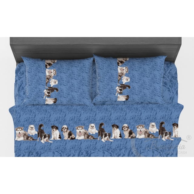 FEUILLES COMPLÈTES Amis CHIENS et chats en pur coton fabriqué en Italie 1 PLACE