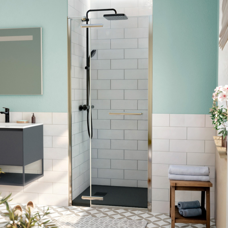 Swiss aqua technologies tgd new mampara de ducha pivotante antical 80x200cm con perfil cromado brillante (sattgdn80nika)