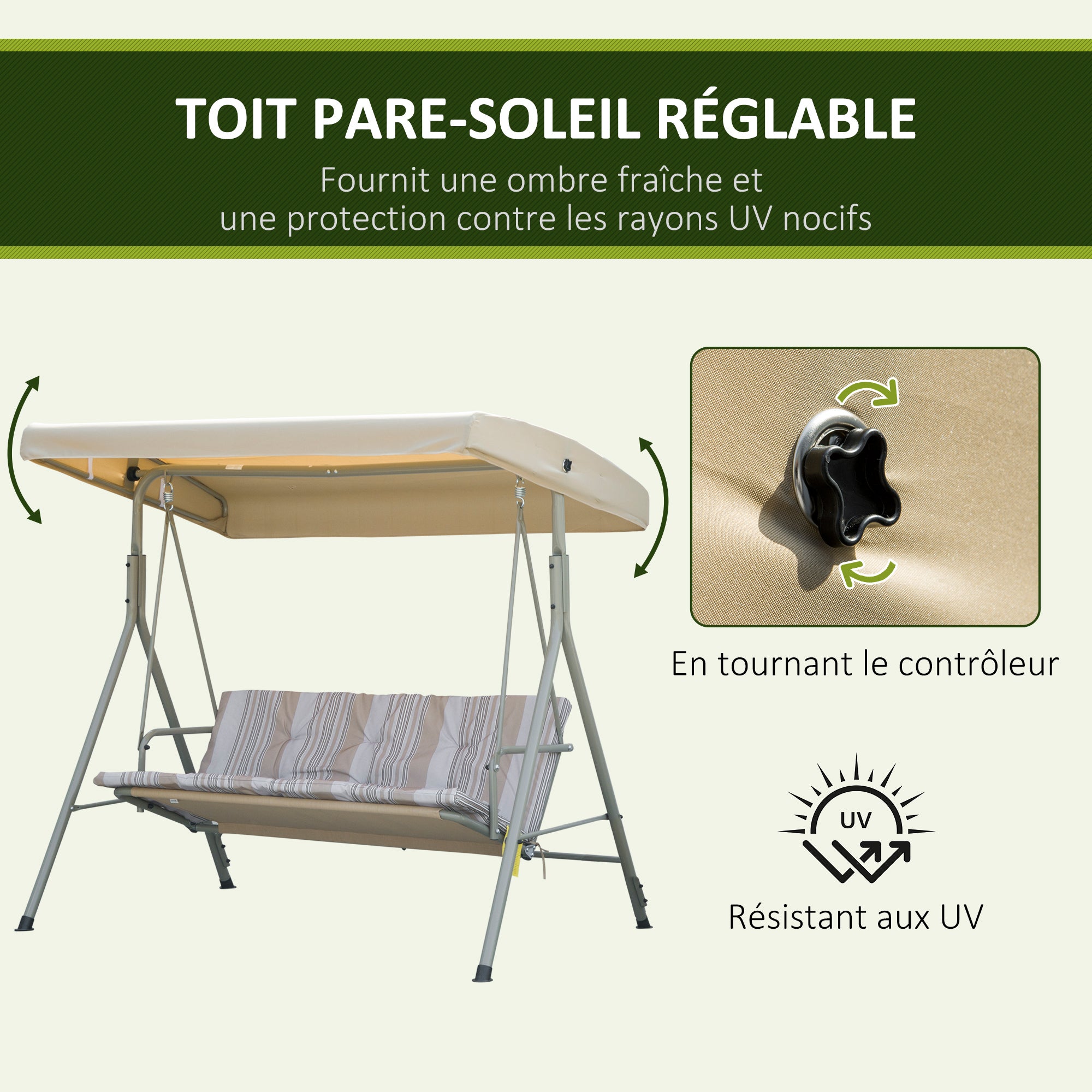 Balancelle de jardin acier Outsunny - 4
