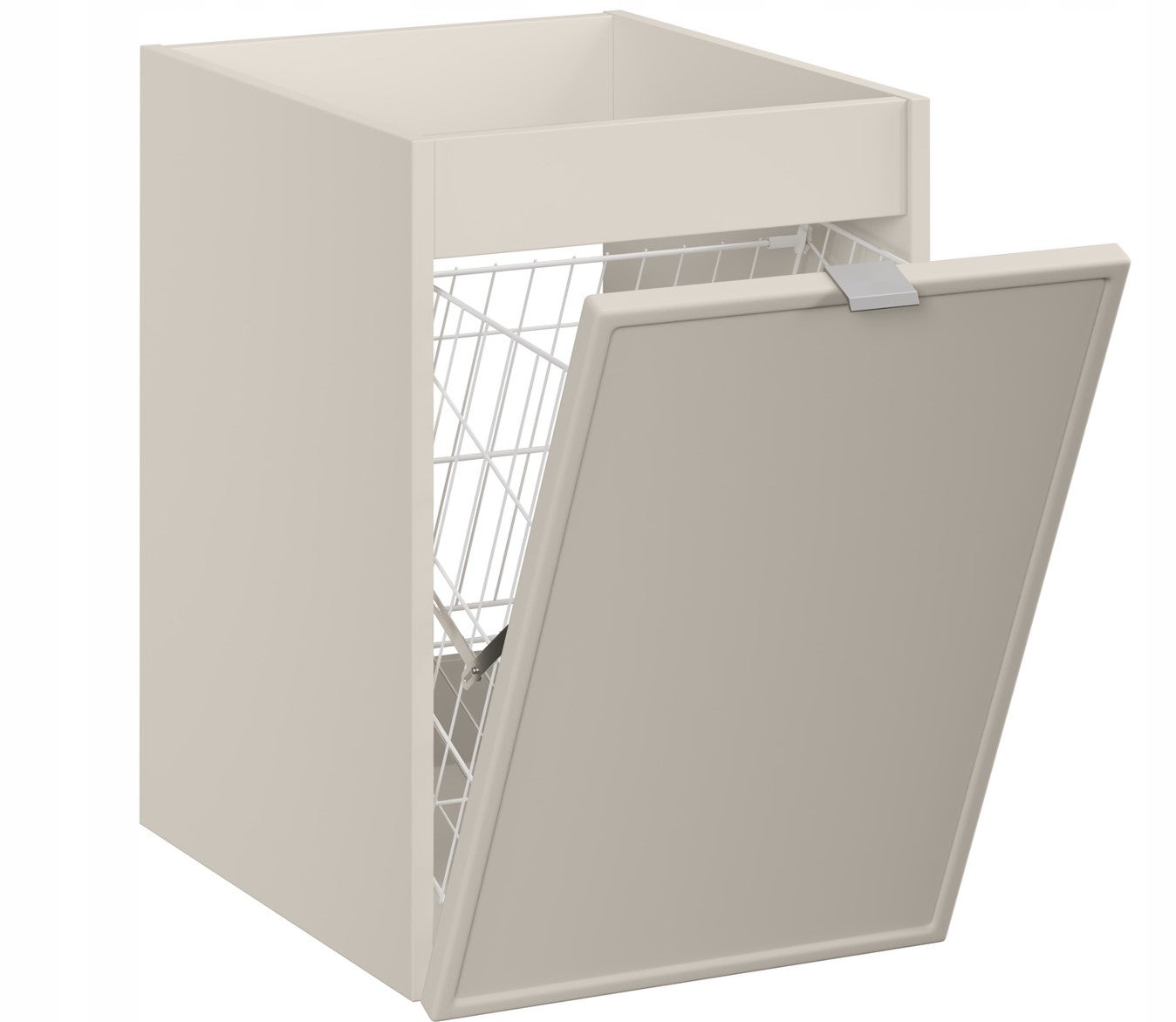 Szafka łazienkowa BELLA 40 cm kaszmirowa z koszem na pranie frezowany front