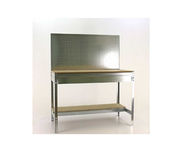 Établi D'Atelier SimonRack - 600 Kg De Charge, 3 Étagères, Plan De Travail En Bois, Galvanisé - 10