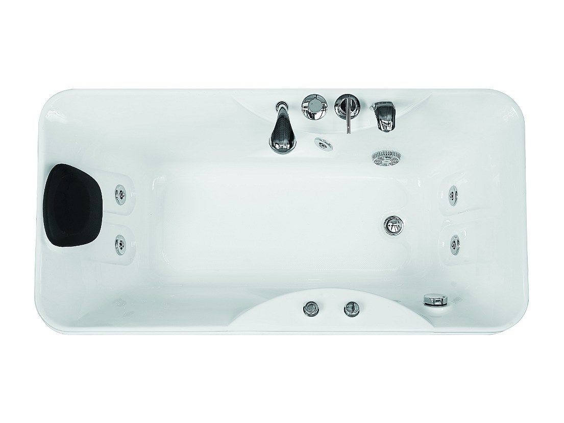 Baignoire balnéo - 150 x 75 x 54,5 cm - Blanche - Angle droit - 1 place - 140 L - GAVINO - 3