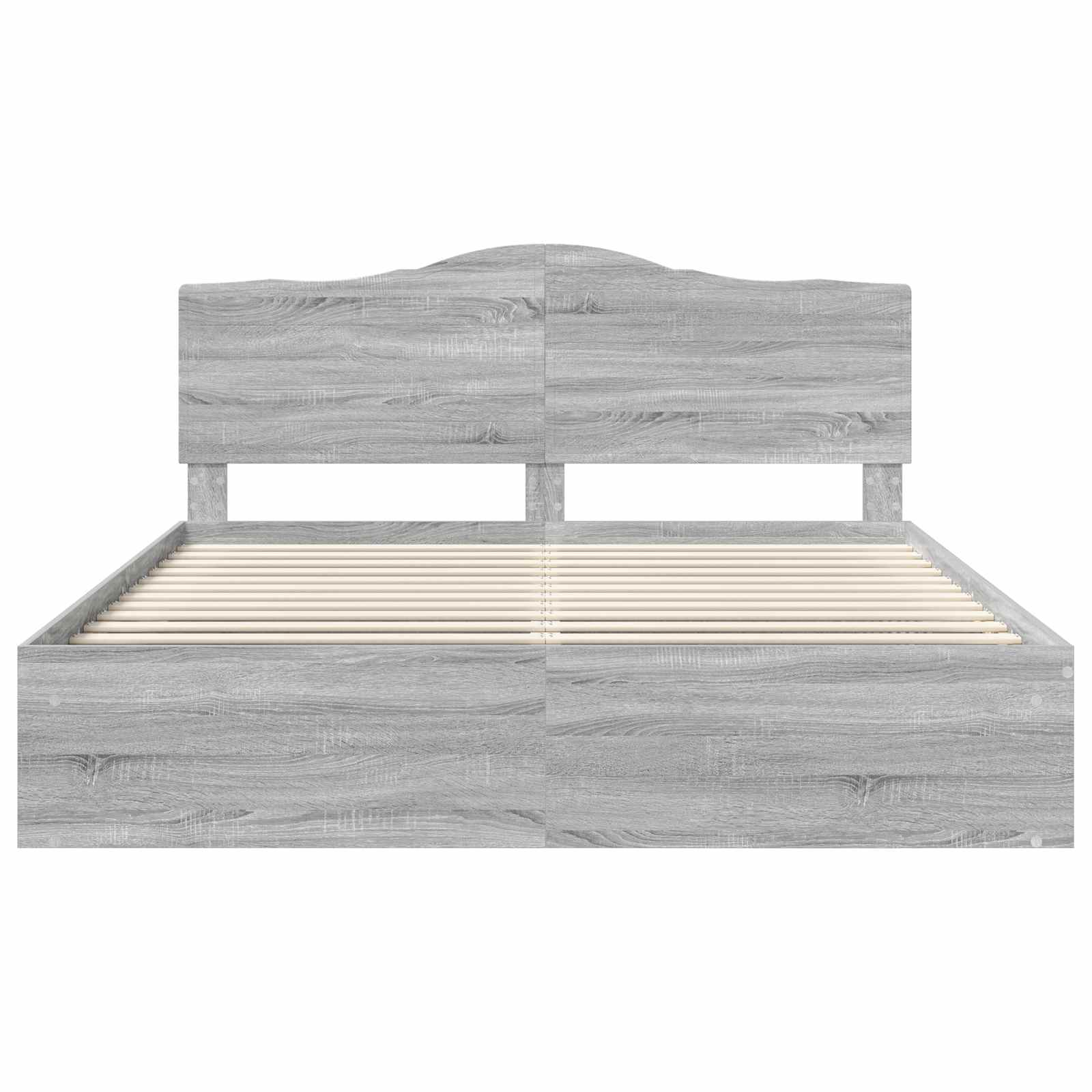Cadre de lit gris en pin massif pour la chambre, 180 × 200 cm - 7
