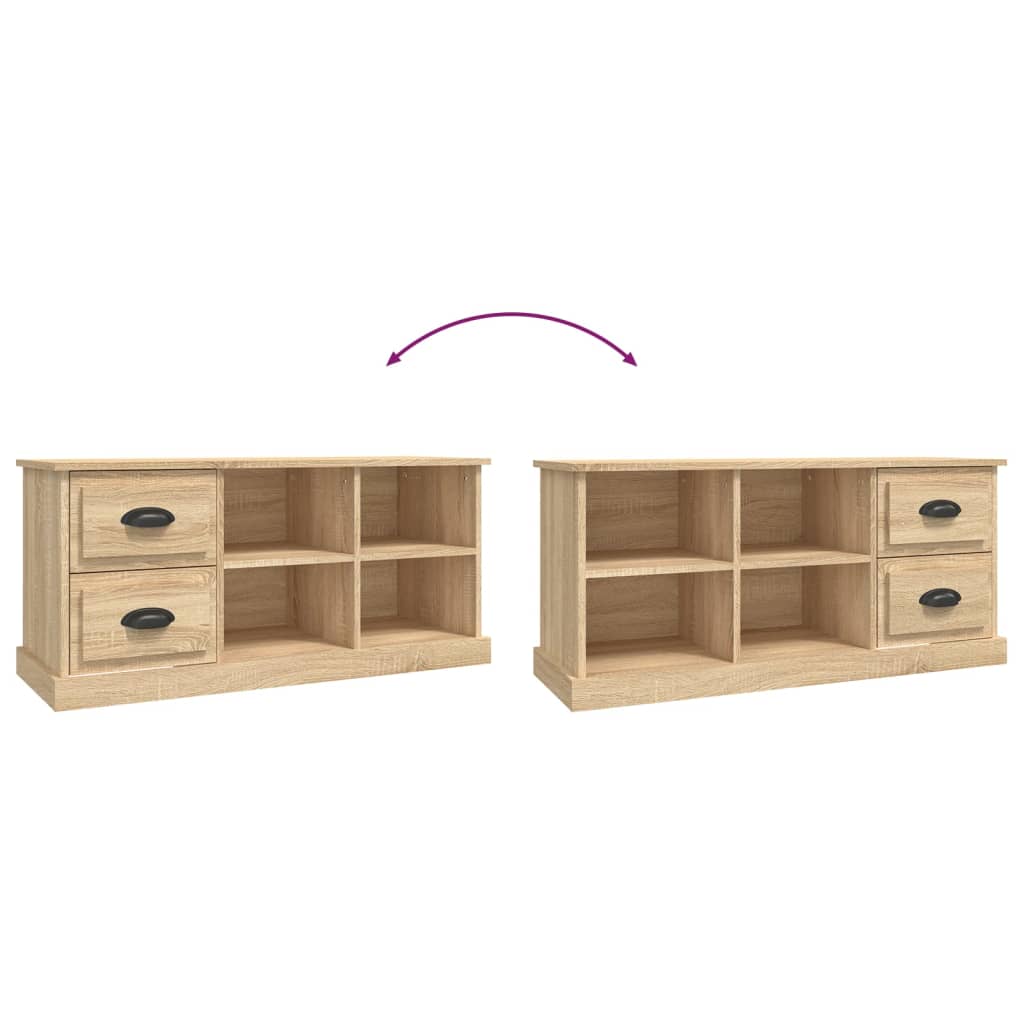 Meuble TV chêne sonoma 102x35,5x47,5 cm bois d ingénierie - 8