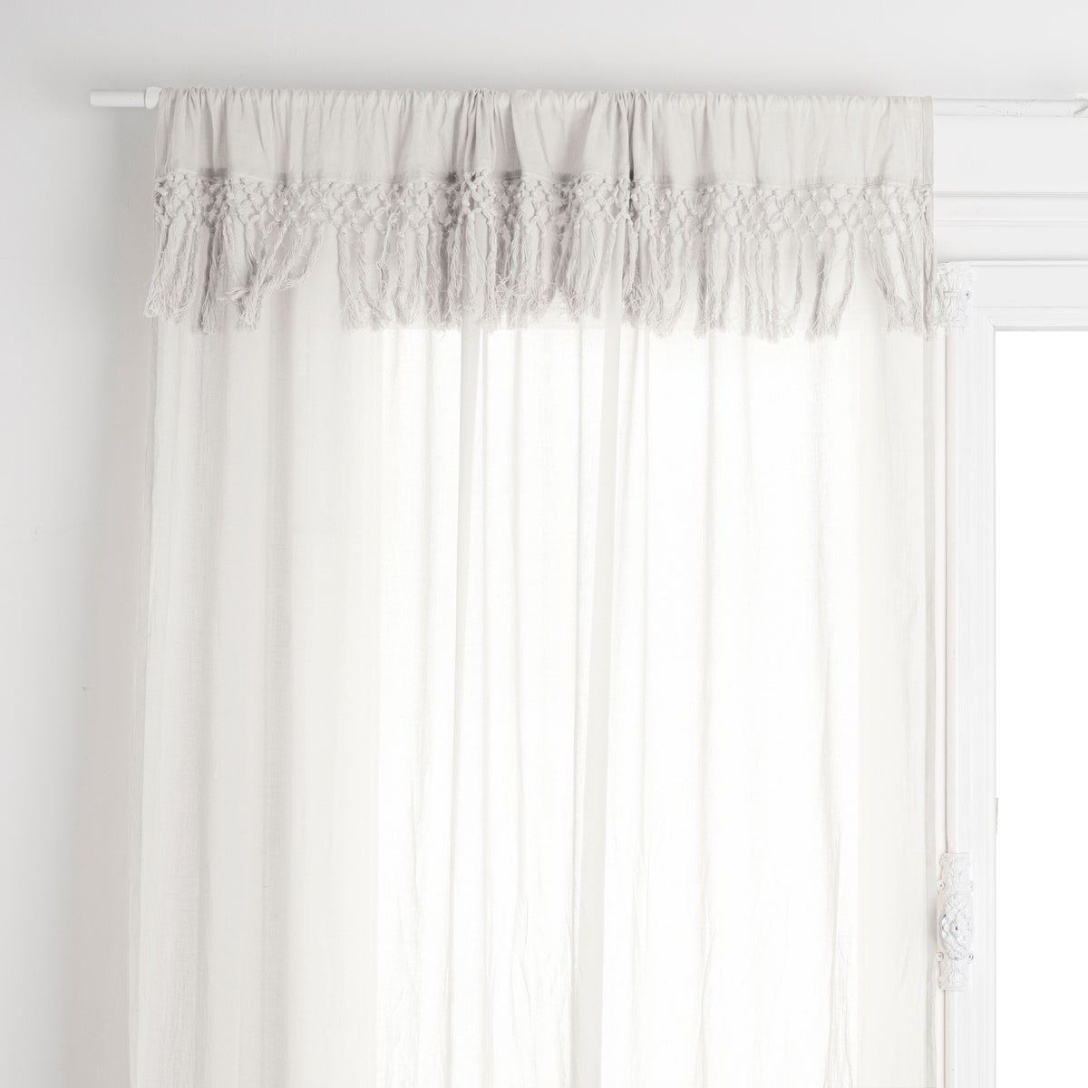 Visillo de macramé de algodón - marfil 140 x 260 cm - atmosphera créateur d'intérieur