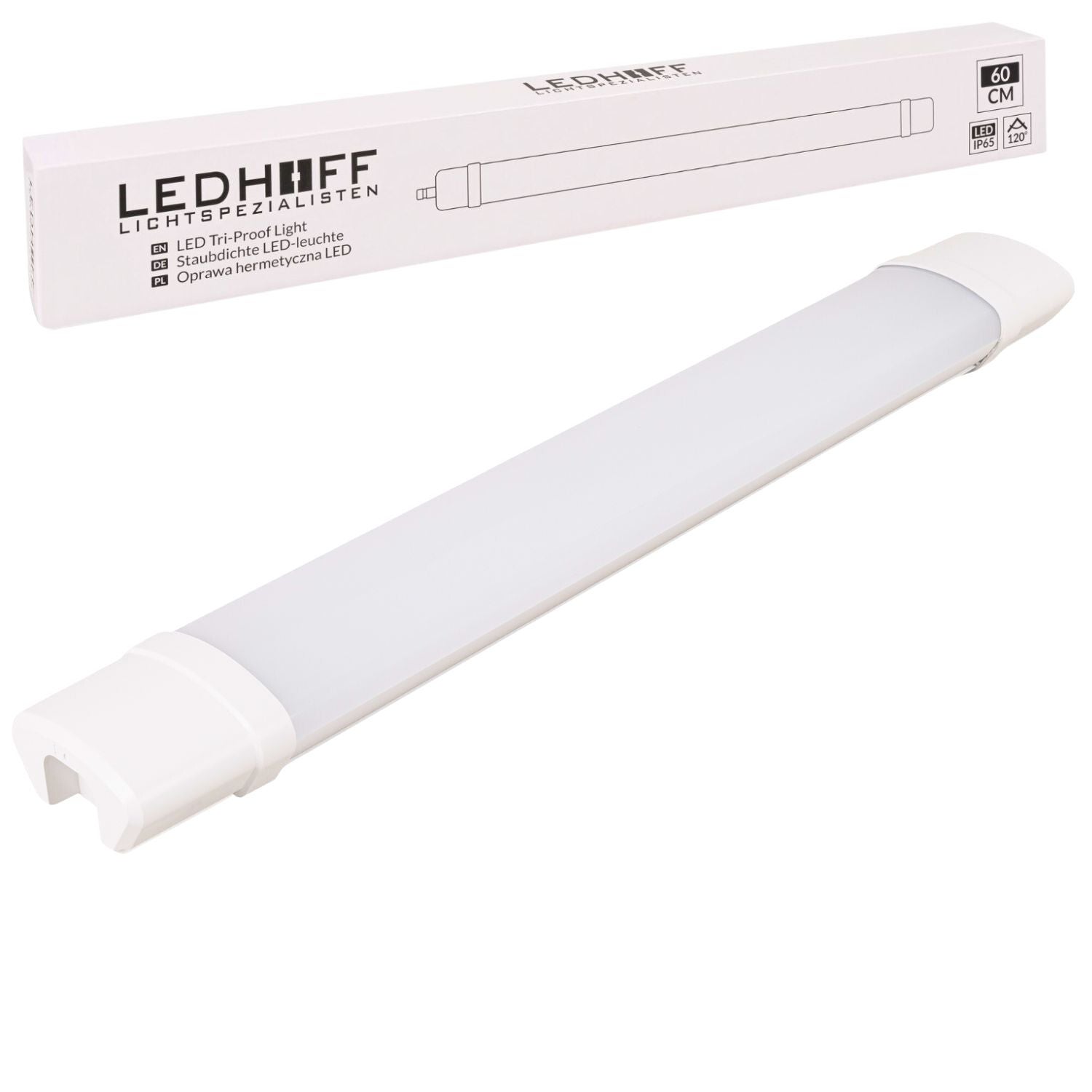 Oprawa hermetyczna Listwa oświetleniowa WODOODPORNA Świetlówka 60cm Lampa LED mocna 2400lm IP65 Neutralna - LEDHOFF