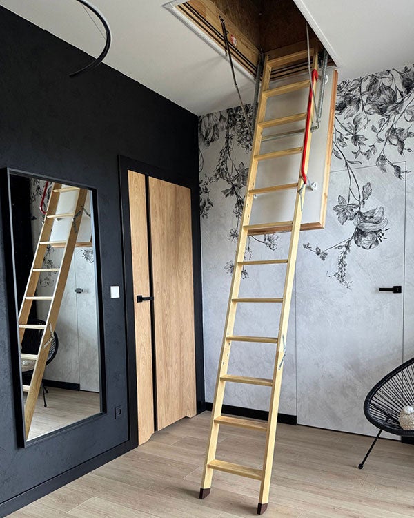Echelle escamotable bois - Trémie de 70 x 100cm - Hauteur de 2.32 à 2.80m - LWK70100-2 - 4