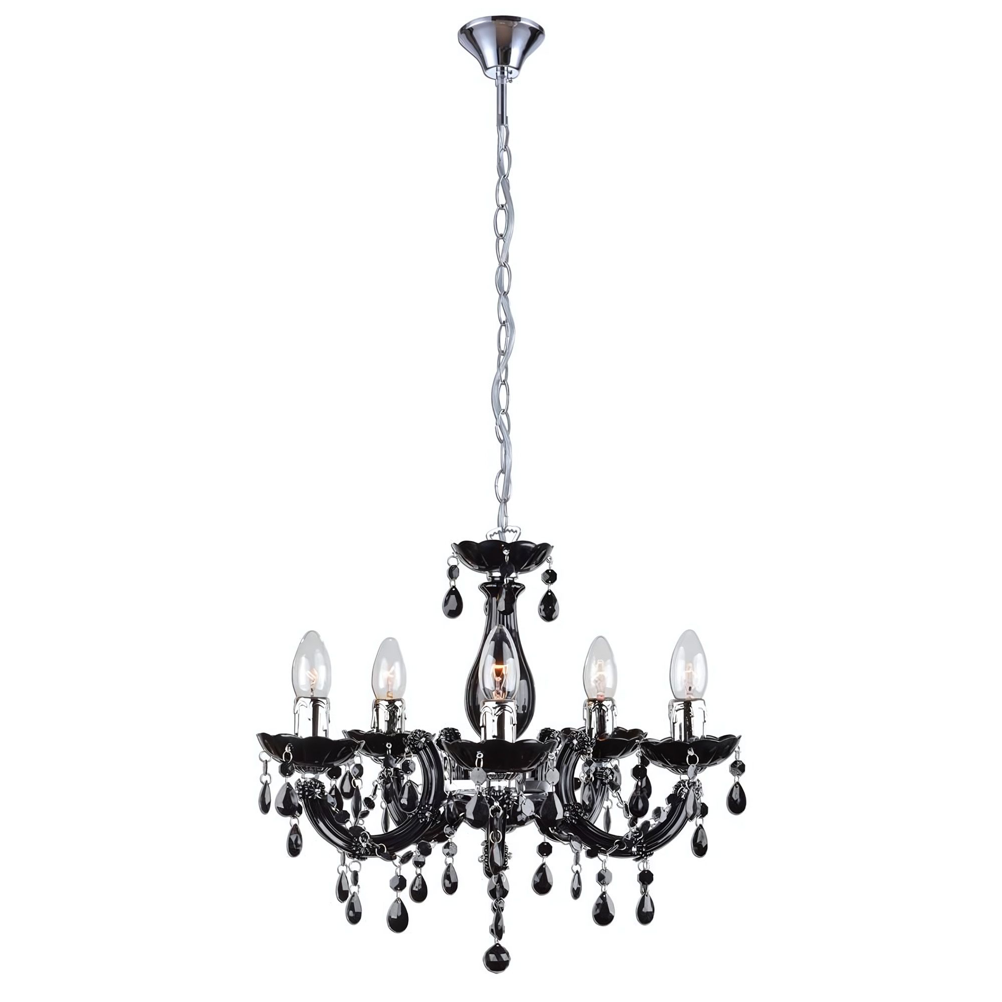 Lampa Sufitowa Wisząca Toolight Ebt002-5Cp Czarny