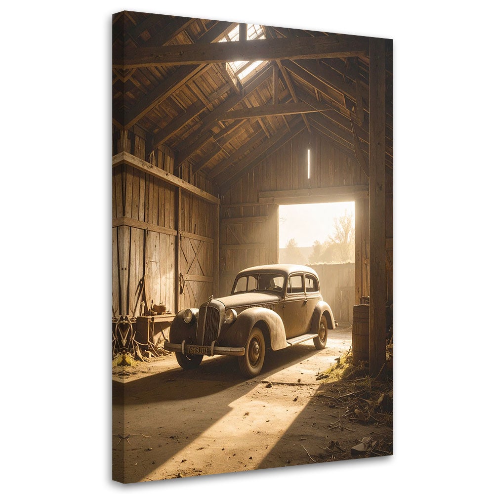Obraz do garażu kancelarii biura, Stary samochód w stylu retro vintage 80x120