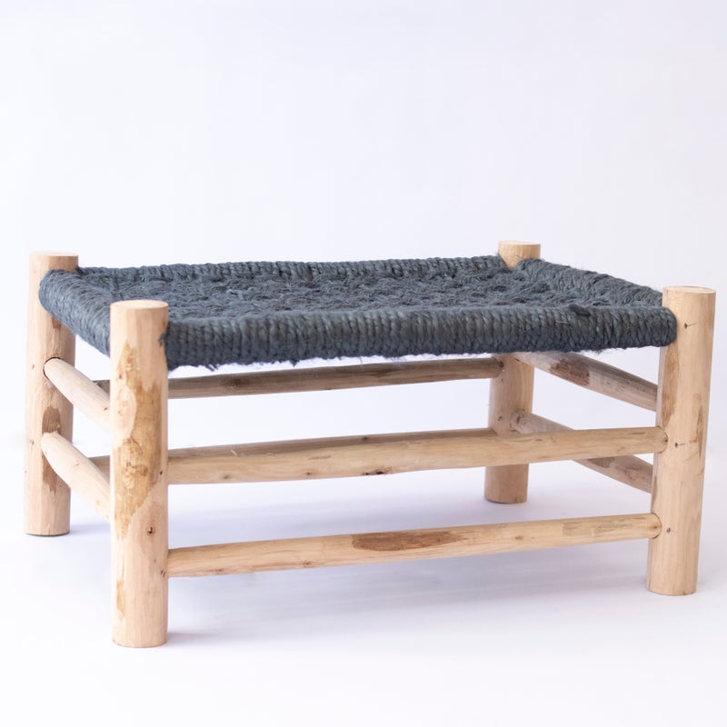 TABORET JUTOWY JEDNOKOLOROWY CIEMNOSZARY MORSKI 60X45X30