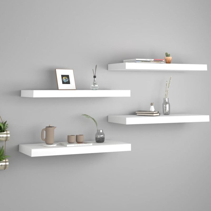 Półki ścienne, 4 szt., białe, 60x23,5x3,8 cm, MDF vidaXL